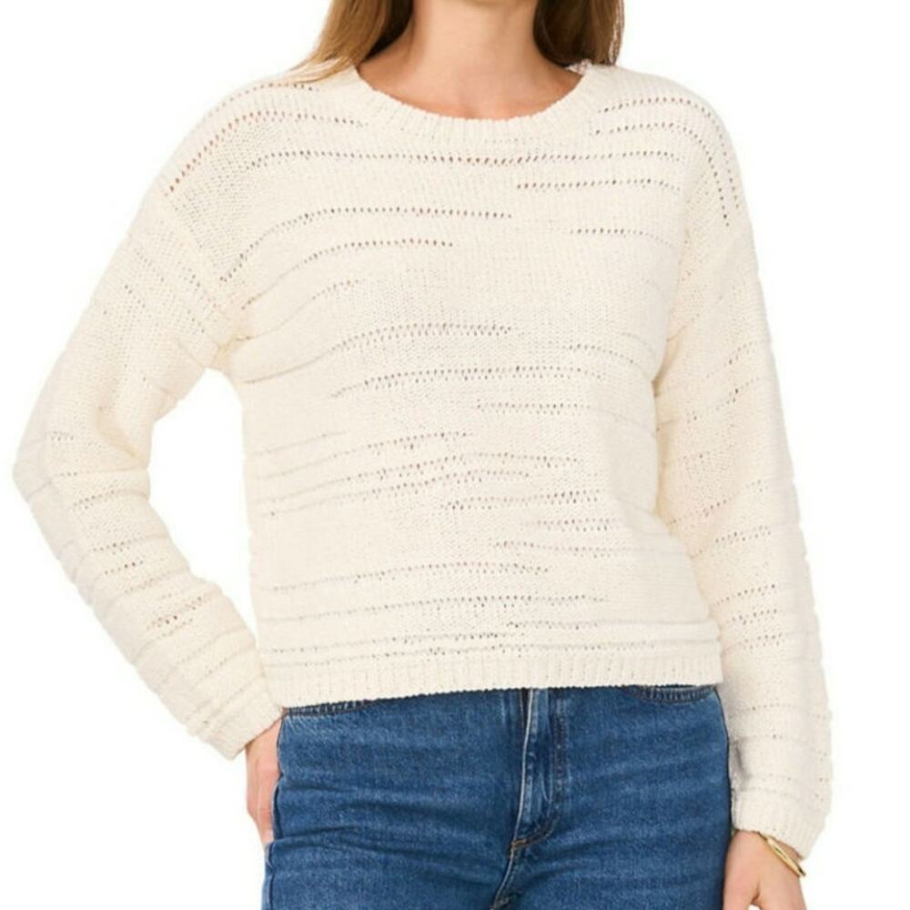 Vince Camuto XL Chunky Sweater Cream NWT Tape Yarn